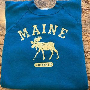 Vintage 90s Maine Sweatshirt with Moose